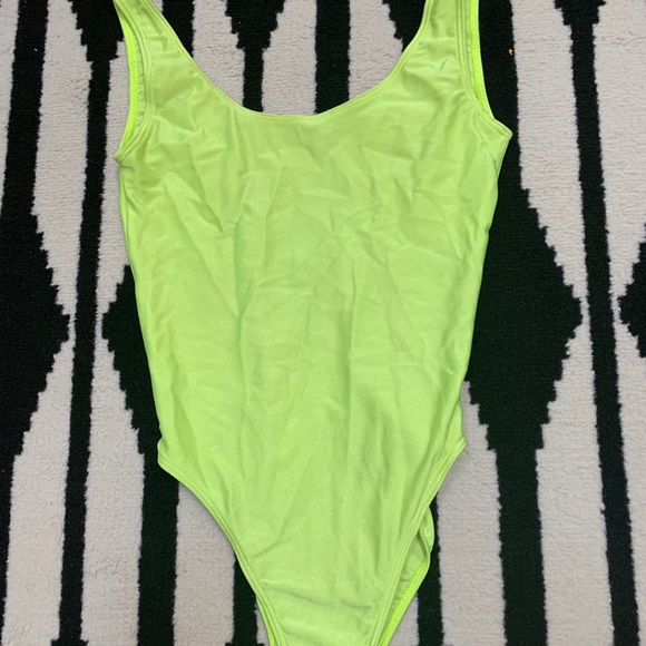 American Apparel Neon Plunging Back Swimsuit - Picture 2 of 4